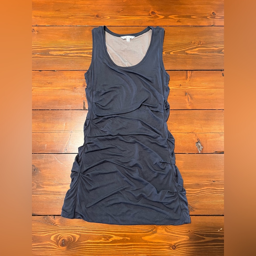 CAbi - Navy Blue Ruched Sleeveless Tank Mini Dress - Size M
